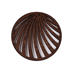 Седло Коричневый Кулоны из натурального тополя, окрашенные, круглые, седло коричневый, 44.5x2 мм, отверстие : 1.4 мм