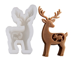 Белый Силиконовые формы для свечей своими руками, для изготовления свечей, олень, белые, 104x75x30 мм