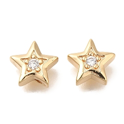 Золотой Латунные микро проложить кубического циркония, звезда, овальные, сердце, шестиугольник, , золотые, 8x8x3 мм, отверстие : 1 мм