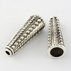 Antique Silver Zinc Alloy Bead Caps, Tibetan Style, Apetalous, Cone, Lead Free, Antique Silver, 30x11.5mm, Hole: 2mm, about 210pcs/1000g