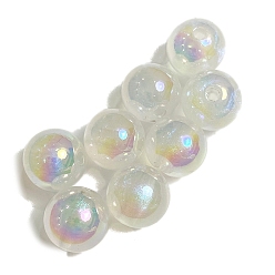 (404) Непрозрачное AB Кислое яблоко 10 шт. светящиеся непрозрачные акриловые бусины, светится в темноте, круглые, цветочный белый, 12 мм