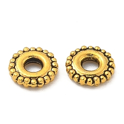 Античное Золото Бусины разделители из сплава , без кадмия и без свинца, плоско-круглые, античное золото , 6x1.5 мм, отверстие : 1.8 мм, Около 5882 шт / 1000 г