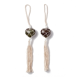 Dragon Blood Natural Dragon Blood Pendant Decorations, with Acrylic Pearl Beads, Heart, 31~32cm