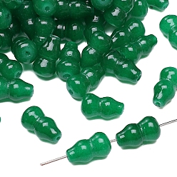 Зеленый 15шт стеклянные бусины из искусственного нефрита, зелёные, 14x8 мм, отверстие : 1 мм