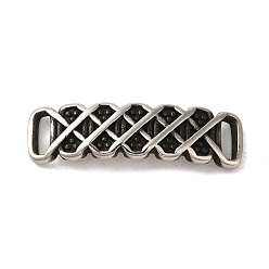 Antique Silver 304 Stainless Steel Connector Charms, Curved Rectangle Links, Antique Silver, 29x8x4.5mm, Hole: 5.5x1.5mm