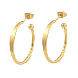 Золотой 304 серьги-гвоздики из нержавеющей стали для женщин, золотые, 29.5x3.5 мм