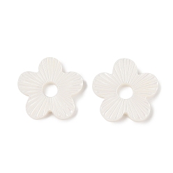 Белый Непрозрачная смола декодирует кабошоны, цветок, белые, 17x18x2.5 мм
