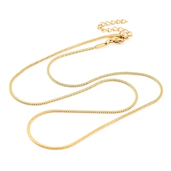 Золотой 201 круглые ожерелья в виде змеи из нержавеющей стали для женщин, золотые, 17.68 дюйм (44.9 см), шириной 1.2 мм 