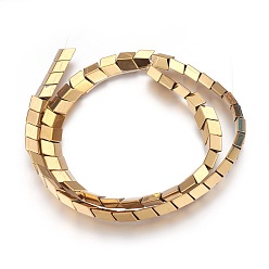 с Золотистым Покрытием Гальванические немагнитная синтетический гематит бисер пряди, полировать, стрелка, с золотым покрытием, 8x8.5x4 мм, отверстие : 1 мм, около 59 шт / нитка, 15.74 дюйм (40 см)