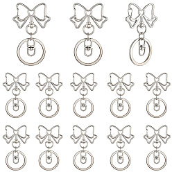 Платина 18шт. застежки для брелков из сплава, бантом, платина, 66 мм