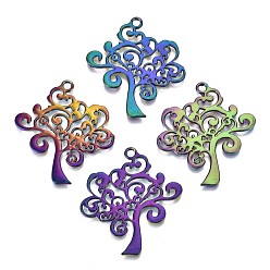 Rainbow Color Подвески из сплава , без кадмия и без свинца, дерево, Радуга цветов, 40.5x37x1.5 мм, отверстие : 2.5 мм