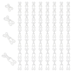 White 120Bgas 4 Styles Nylon & Iron Hook and Eye, Collar, Dress, Trouser Buckle Hooks Eyes, White, 18~36.5mm, 30bags/style