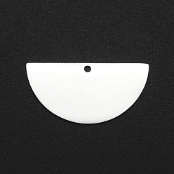 Stainless Steel Color Non-Tarnish 304 Stainless Steel Semi Circle Pendants, Laser Cut, Half Round, Stainless Steel Color, 15x30x1mm, Hole: 1.6mm