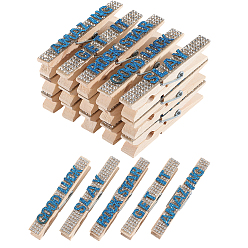 Темно-Голубой 30 шт. 5 стили стразы для черлидинга, деревянные значки для соревнований, прищепки для белья, амулеты, глубокое синее небо, 73x12x15.5 мм, 6 шт / стиль