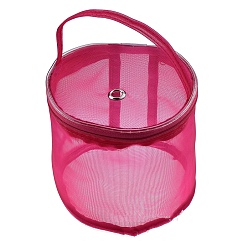 Темно-Розовый Нейлоновый мешок для хранения пряжи, держатель пряжи, сумка для домашнего вязания, колонка, темно-розовыми, 13x14 см
