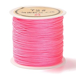 Hot Pink 50 Yards Nylon Chinese Knot Cord, Nylon Jewelry Cord for Jewelry Making, Hot Pink, 0.8mm