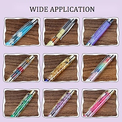 Colorful Creative Empty Tube Ballpoint Pens, with Black Ink Pen Refill Inside, for DIY Glitter Epoxy Resin Crystal Ballpoint Pen Herbarium Pen Making, Golden, Colorful, 140x10mm