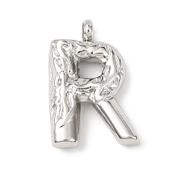 Letter R 304 подвески из нержавеющей стали, письмена, Буква R, 22x14.5x4.5 мм, отверстие : 2.5 мм