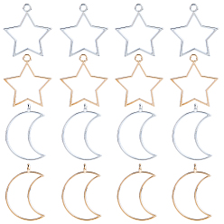 Mixed Shapes 40 шт 4 стили подвески из цинкового сплава в тибетском стиле, античная бронза/золото/платина, разнообразные, 34~37x25~31x3~3.5 мм, отверстие : 2.5~3 мм, 10 шт / стиль