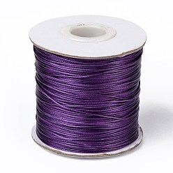 Blue Violet Waxed Polyester Cord, Bead Cord, Blue Violet, 0.5mm, about 169.51~174.98 Yards(155~160m)/Roll