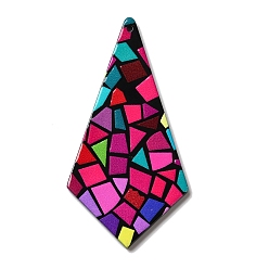 Красный Большие акриловые подвески с принтом воздушного змея, красные, 65x32x2 мм, отверстие : 1.5 мм