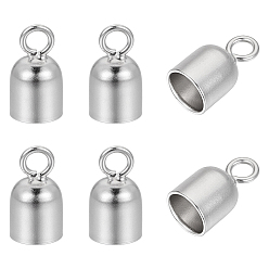 Платина 925 конец шнура из стерлингового серебра, платина, 8.5x5 мм, отверстие : 1.6 мм, внутренний диаметр: 4 мм, 6 шт