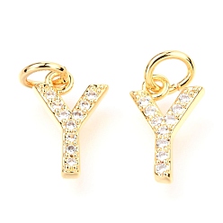 Letter G Messing Mikro ebnen Zirkonia Charme, mit Ringe springen, cadmiumfrei und bleifrei, griechisches Alphabet, echt 18 k vergoldet, letter.g, 11.5x7.5x1.8 mm, Sprungring: 5x0.95 mm, Bohrung: 3.1 mm