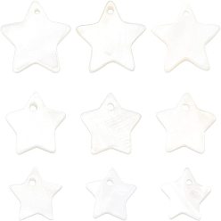 Seashell Color 90Pcs 3 Style Freshwater Shell Pendants, Star, Seashell Color, 30pcs/style