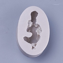 Light Grey Food Grade Silicone Statue Molds, Fondant Molds, For DIY Cake Decoration, Chocolate, Candy, Portrait Sculpture UV Resin & Epoxy Resin Jewelry Making, Baby, Light Grey, 63x41x23mm