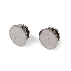 Нержавеющая Сталь Цвет 304 спицы отворотных штырей из нержавеющей стали, булавка для галстука, фурнитура для броши, цвет нержавеющей стали, 10x12 мм, круглый : 12 мм