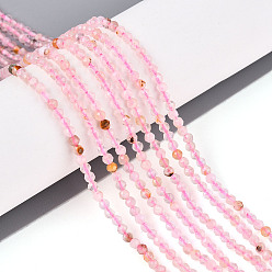 Вишневый агат Натуральные вишневые агатовые бусины, круглые, граненые, 2~2.5 мм, отверстие : 0.5 мм, около 165~189 шт / нитка, 14.96~15.75''' (38~40 см)