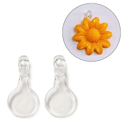 Прозрачный Пластиковые приклеиваемые плоские подушечки, плоские круглые подвески, прозрачные, 16x8x5.4 мм, отверстие : 2 мм