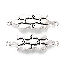 Античное Серебро Подвески из сплава в тибетском стиле, рыбные ссылки, без кадмия и без свинца, античное серебро, 15x44.5x4 мм, отверстие : 2 мм, Около 137 шт / 500 г