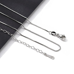 Платина 0.8мм латунные цепочки-коробки для мужчин и женщин, долговечный, платина, 17.72~18.7 дюйм (45~47.5 см)