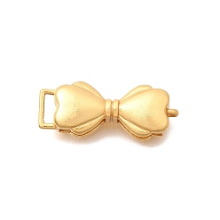 Настоящее золото 24K Застежки латунные коробки, бантом, без кадмия и без свинца, стойки покрытие, долговечный, 1 нитей, 2-луночное, реальный 24 k позолоченный, 19x7x4.5 мм, Отверстие : 0.9 мм & 4x1.2 мм