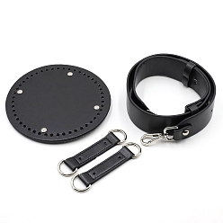 Black DIY PU Imitation Leather Purse Making Sets, Knitting Crochet Bags Kit for Beginners, Black, 5cm