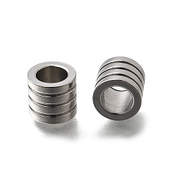 Нержавеющая Сталь Цвет 304 шарики из нержавеющей стальной трубы, полосатая трубка, цвет нержавеющей стали, 9x10 мм, отверстие : 6.5 мм