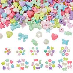 (52) Непрозрачная лаванда 500 шт 10 стили непрозрачные акриловые бусины, разнообразные, разноцветные, 6~16x5.5~20x4~9 мм, отверстие : 1.6~4 мм, 50 шт / стиль