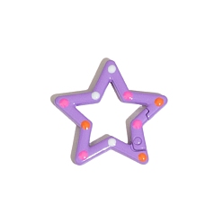 Средняя Орхидея Пружинное кольцо из сплава, окрашенное распылением, полька точка рисунок, звезда, средне орхидеи, 30x31.5x3.3 мм