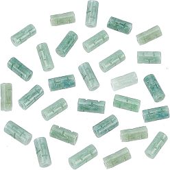 Бирманский Нефрит 16шт. бусины из натурального жадеита, колонки с цветочным узором, 12x5.5 мм, отверстие : 2 мм