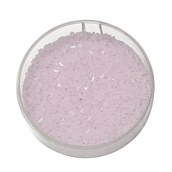 Лавандовый румянец Стеклянные бусины, треугольные бусины, алмазные бусины прозрачные хрустальные заостренные бусины, лавандовый румянец, 3x3x2 мм, отверстие : 0.8 мм