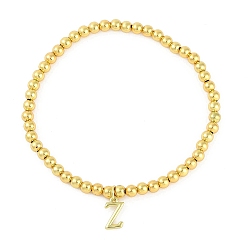 Letter Z Латунные подвески браслеты, реальный 18 k позолоченный, Письмо Z, 0.16 дюйм (0.4 см), внутренний диаметр: 2.17 дюйм (5.5 см), Кулон : 10~10.5x2.5~8 мм