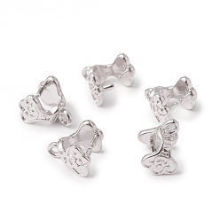 Платинированный Латуни льда поручительств выбор щепотка, стойки покрытие, долговечный, без свинца и без кадмия, Реальная платина, 7.5x5 мм, отверстие : 1 мм, штифты : 0.7 мм