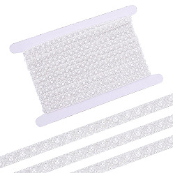 Blanc 4.7 mètres de perles en plastique et de ruban, pour accessoires de vêtement, décoration cadeau, blanc, 3/8 pouces (11 mm), environ 4.7 yards (4.57m)/ensemble