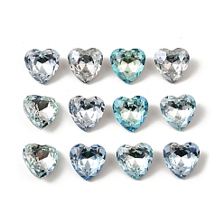 (52) Непрозрачная лаванда K 5 кабошоны из стеклянного страза, задние и задние, граненые, сердце, разноцветные, 10x10x5 мм