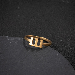 Золотой Номер 201 регулируемые манжетные кольца из нержавеющей стали, золотые, внутренний диаметр: регулируемый