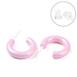 Pink Гипоаллергенные серьги-гвоздики из биокерамики с цирконием и керамикой, серьги-кольца, не выцветает и не содержит никеля, розовые, 15x3.5x13.5 мм