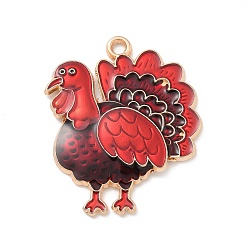 Цыпленок Подвески из эмали и сплава, золотой свет, без кадмия и без свинца, Турция, 34x26.5x2 мм, отверстие : 1.5 мм