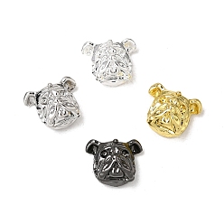 Mixed Color Alloy Puppy Beads, Bulldog Head, Mixed Color, 11x12.5x8mm, Hole: 2mm