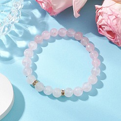 Pink Браслеты из натуральных смешанных драгоценных камней с бусинами для женщин, розовые, 1/4 дюйм (0.8 см), внутренний диаметр: 2 дюйм (5.2 см)